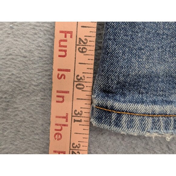 Dior Jeans Mens 31 Blue Distressed Slim Fit Embroidered Logo Denim Designer - Picture 9 of 16